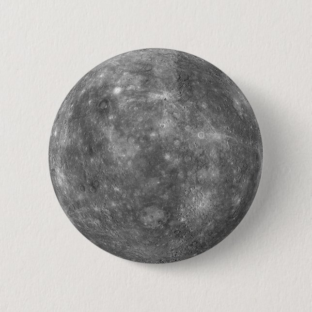 PLANET MERCURY (solar system) ~ 6 Cm Round Badge (Front)