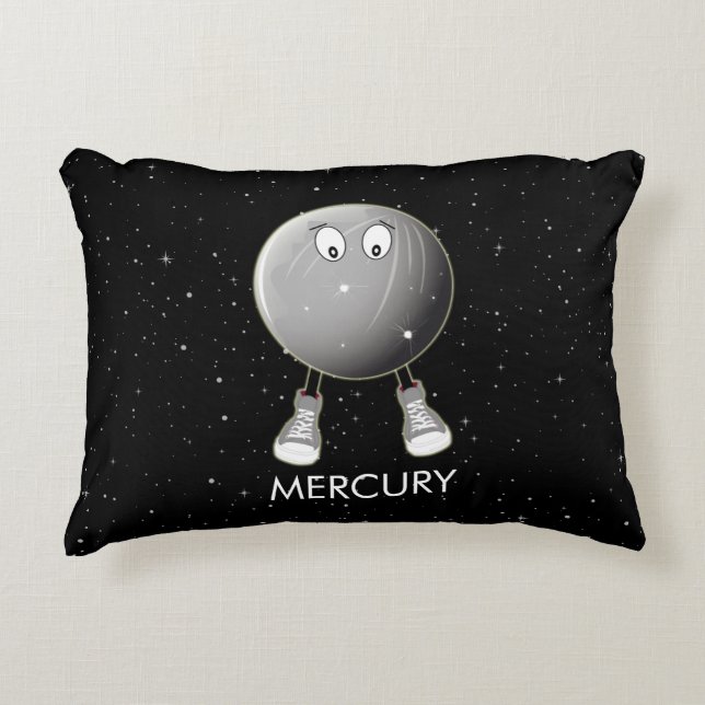 Planet Mercury & Stars Decorative Cushion (Front)