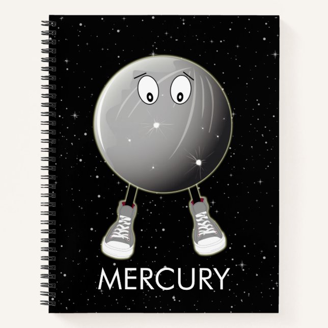 Planet Mercury & Stars Notebook (Front)