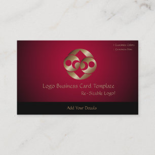 Planet Moon REd and Gold Logo Business Card