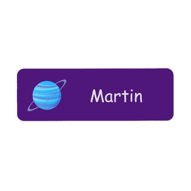 Planet name kids Label Return Address Label (Front)