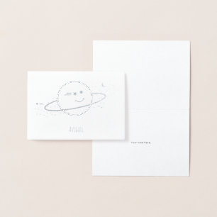 Planet Name Stationery Foil Card
