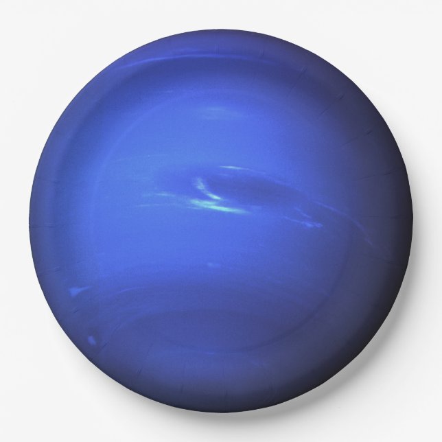 Planet Neptune Astronomy Disposable Paper Plates (Front)
