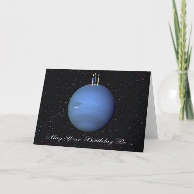 Planet Neptune Birthday Card (Front)