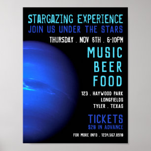 Planet Neptune, Planetarium Event Advertising Poster
