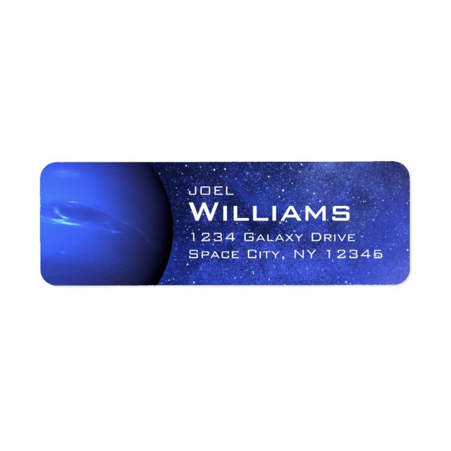 Planet Neptune Solar System Space Return Address Label (Front)