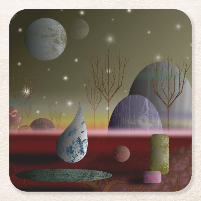 Planet Of The Shapes Paper Coasters (Front)