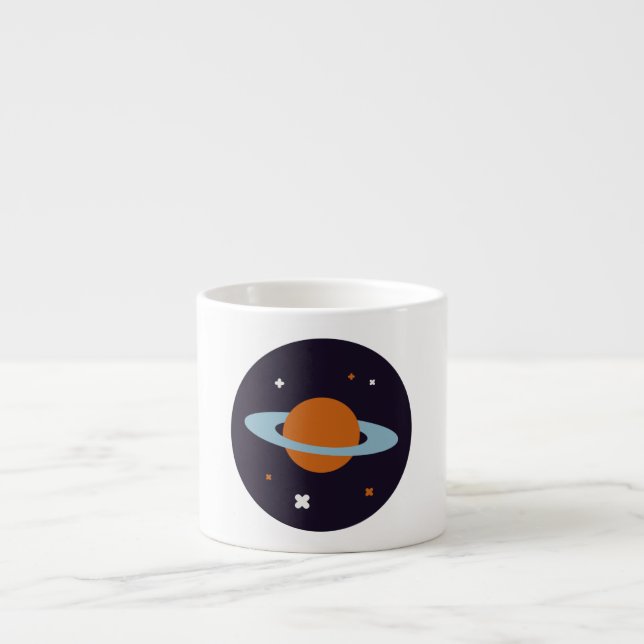 Planet orbit universe star galaxy espresso cup (Front)