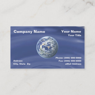 Planet Over Clear Blue Water Business Card