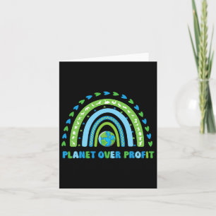 Planet Over Profit Earth Day Environmental Rainbow Card