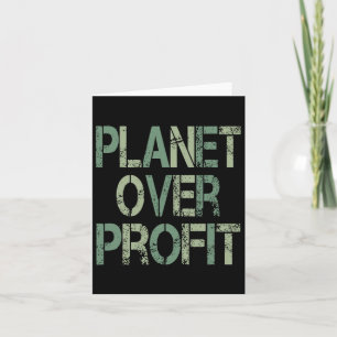 Planet Over Profit Earth Day Vintage Card
