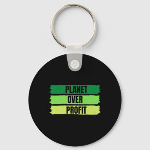 Planet Over Profit Earth Day Vintage  Key Ring