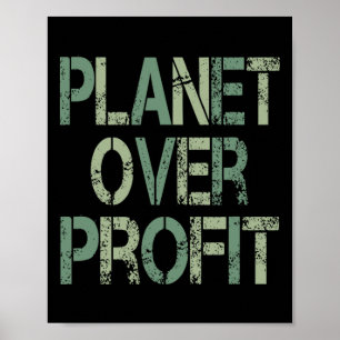 Planet Over Profit Earth Day Vintage Poster