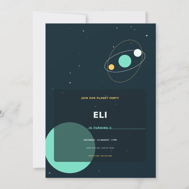 Planet Party Invitation (Front)