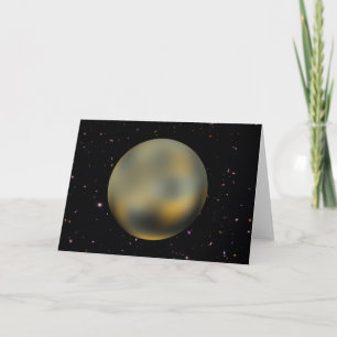 Planet Pluto Starry Sky Greeting Card