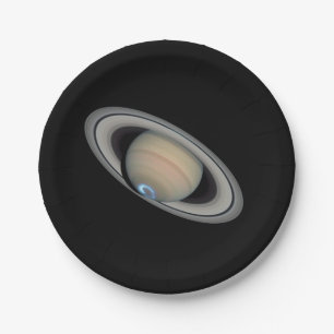 Planet Saturn Aurora and Rings Paper Plates