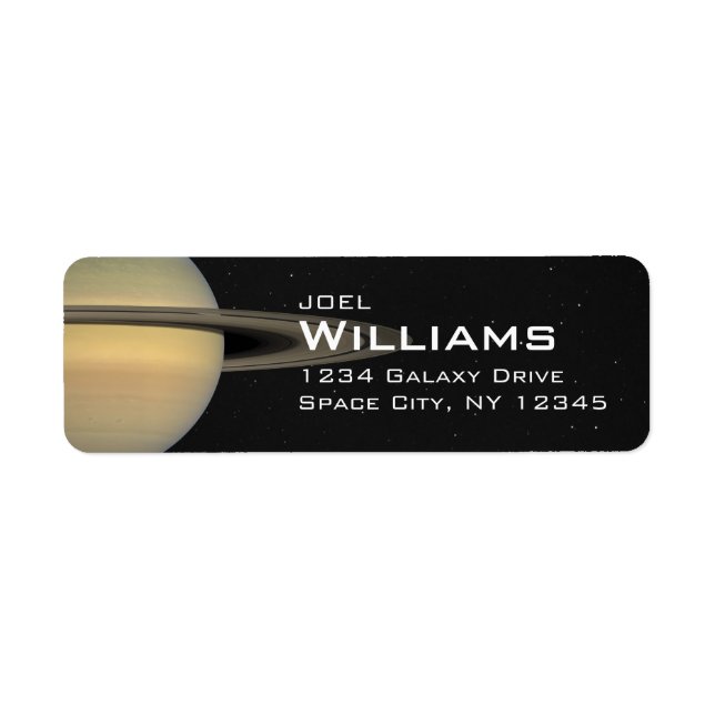 Planet Saturn Solar System Space Return Address Label (Front)
