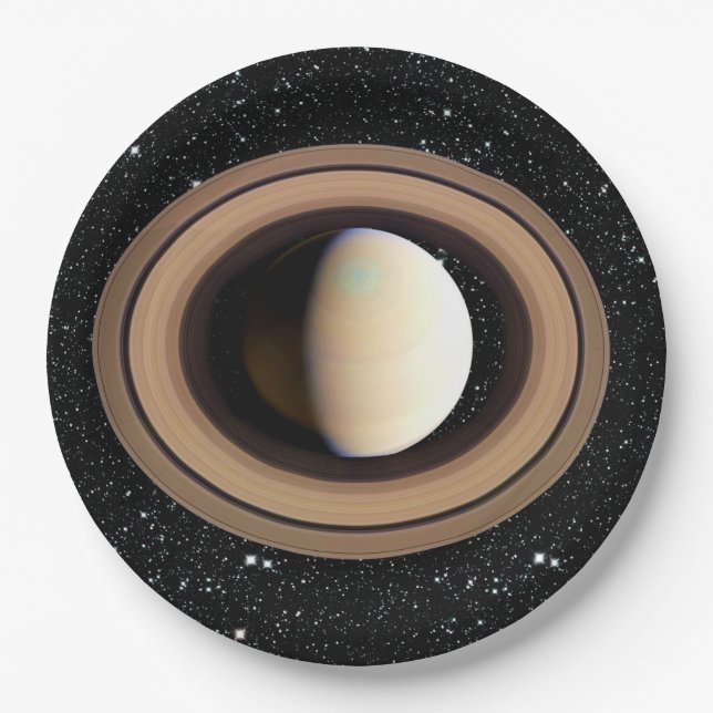 PLANET SATURN star background (solar system) ~~ Paper Plate (Front)