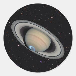 Planet Saturn Starry Sky Classic Round Sticker