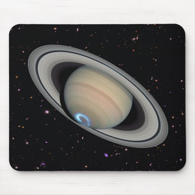 Planet Saturn Starry Sky Mouse Pad (Front)