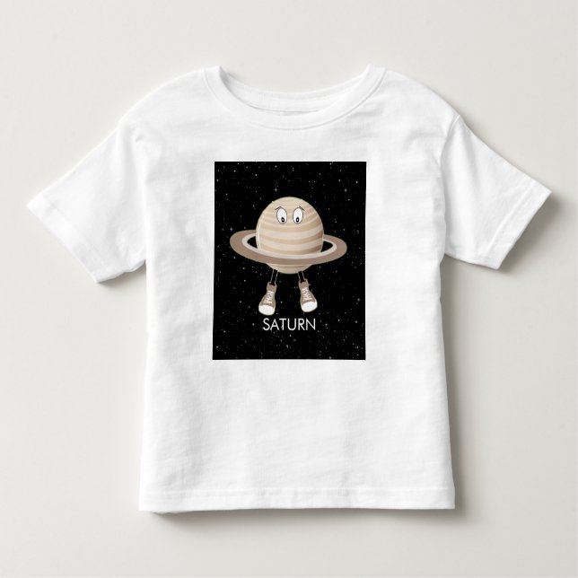 Planet Saturn & Stars Toddler T-Shirt (Front)