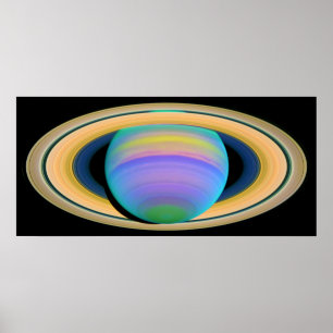 Planet Saturn's Rings as Seen in Ultraviolet Light Poster