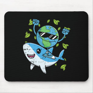 Planet Shark Earth Day Environmental Animal Conser Mouse Pad