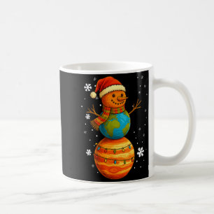 Planet Snowman Earth Saturn Christmas Holiday Art  Coffee Mug