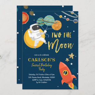 Planet Solar Space Two the Moon Invitation