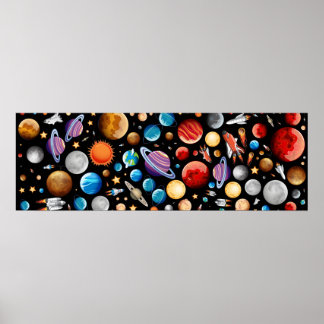 Planet Solar system Background Poster