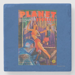 Planet Stories Magazine Cover 3 Stone Coaster