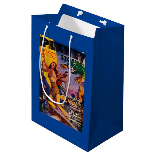 Planet Stories Magazine Cover 5 Medium Gift Bag (Front Angled)