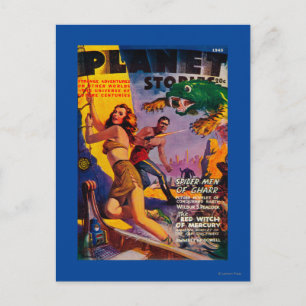 Planet Stories Magazine Cover 5 Postcard