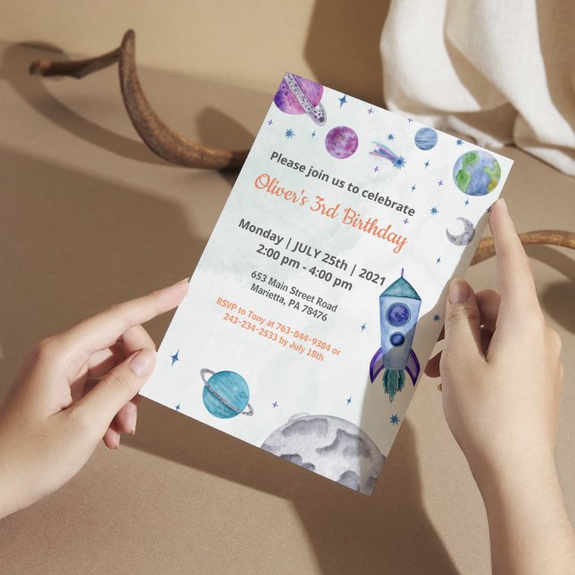 Planet Theme Boy Birthday  Invitation (Creator Uploaded)