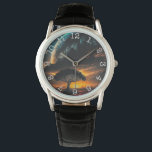 Planet Tree- Crown Protector Black Leather Watch<br><div class="desc">Planet Tree- Crown Protector Black Leather Watch</div>