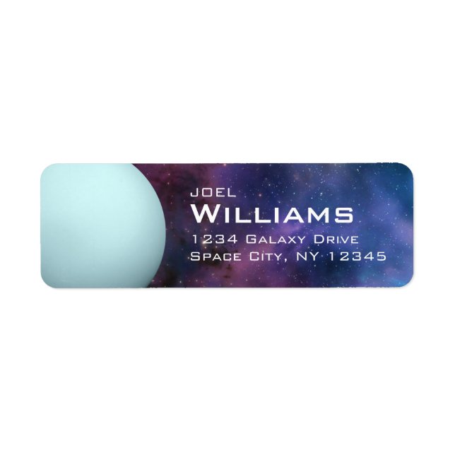 Planet Uranus Solar System Space Return Address Label (Front)