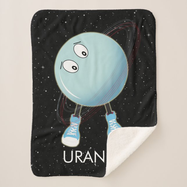 Planet Uranus & Stars Sherpa Blanket (Front)