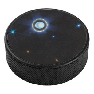 Planet Uranus with Rings and Moons JWST Image Hockey Puck
