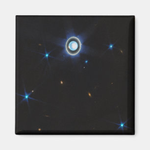 Planet Uranus with Rings and Moons JWST Image Magnet
