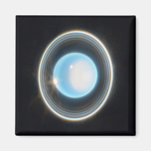Planet Uranus with Rings JWST Image Magnet