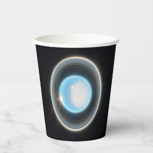 Planet Uranus with Rings JWST Image Paper Cups