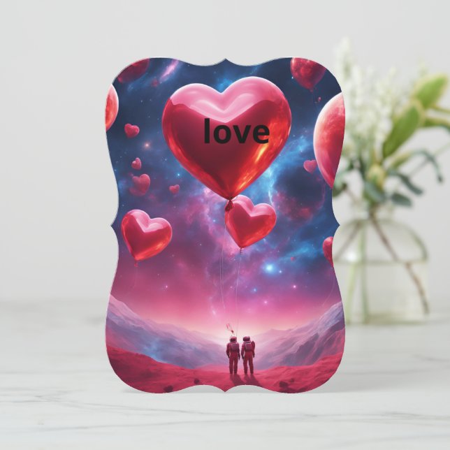 planet valentine's day card (Standing Front)