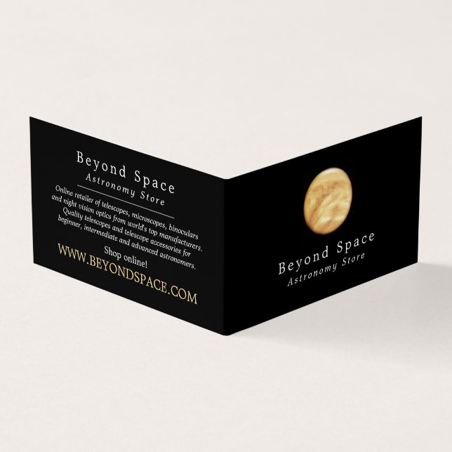 Planet Venus, Astronomer, Astronomy Store Business Card (Outside)