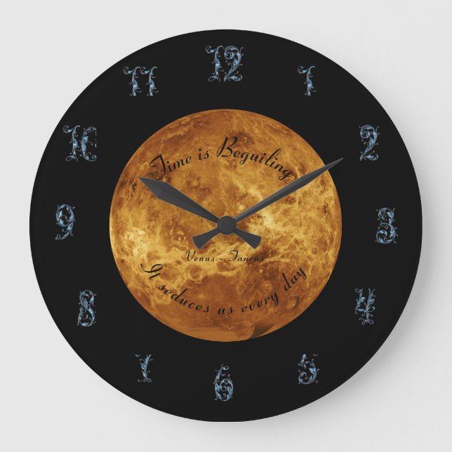 Planet Venus Astronomy Taurus New Age Large Clock (Front)