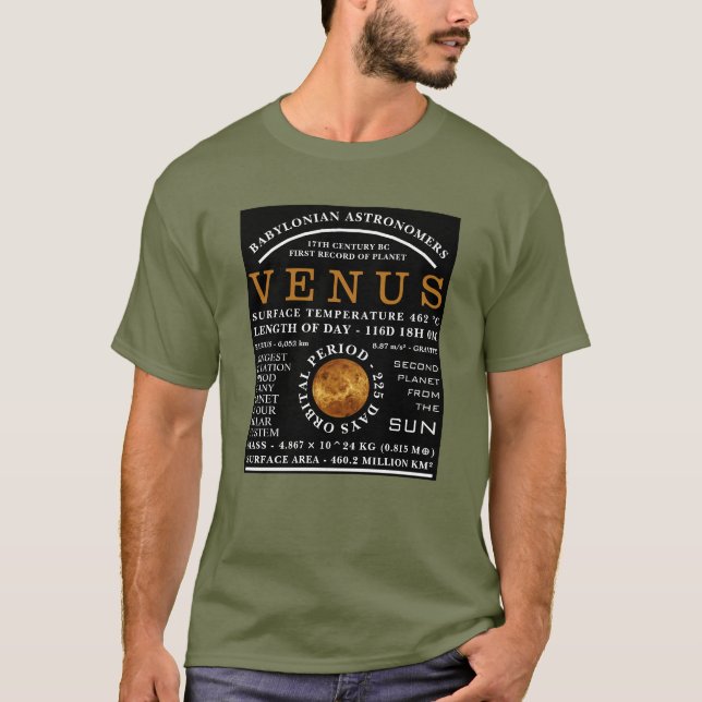 Planet Venus Detailed Astronomy T-Shirt (Front)
