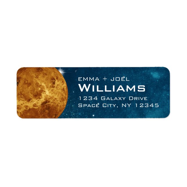 Planet Venus Orange Solar System Return Address Label (Front)