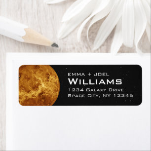 Planet Venus Solar System Space Return Address Label