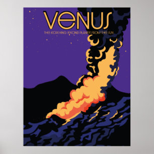 Planet Venus space art Two-Tone Coffee Mug Poster