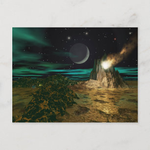 Planet Volcano World Postcard