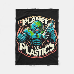 Planet Vs Plastics Earth Day Fleece Blanket